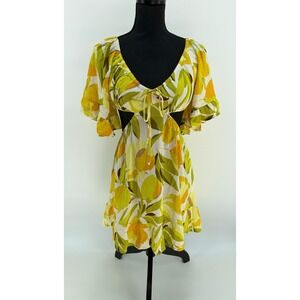 Sky to Moon Moon Floral Cutout Mini Sundress Small Summer Tropical Bech Festival